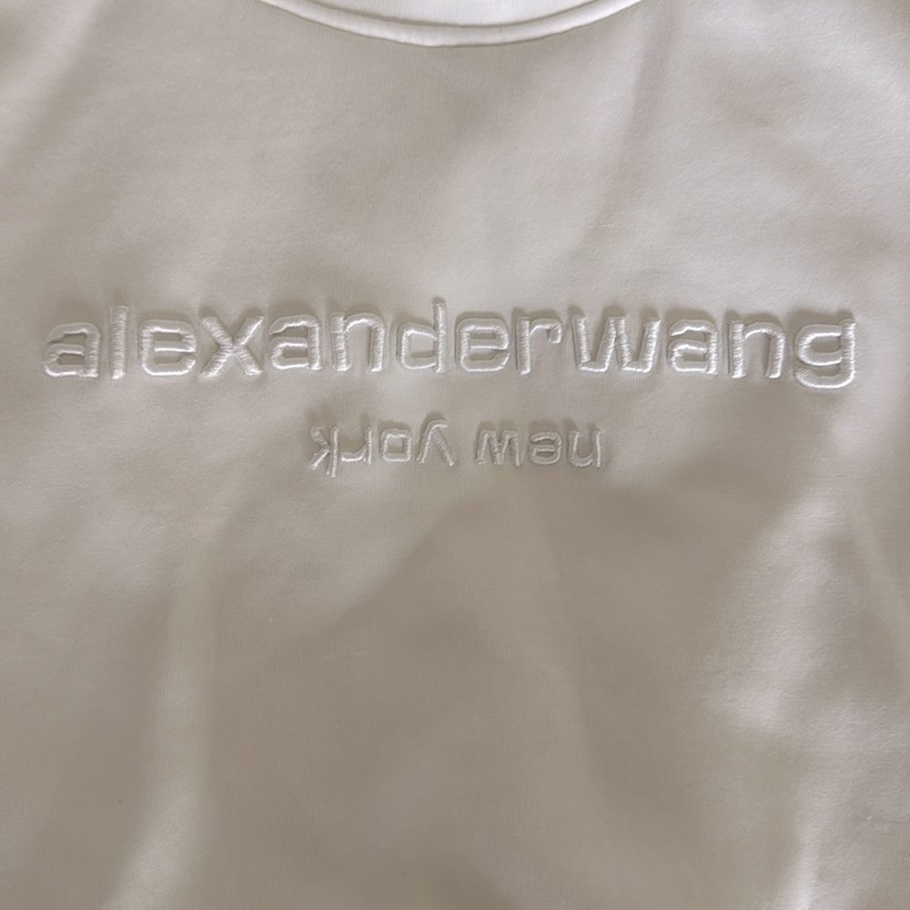 Alexander Wang White Turtleneck Cropped Sweatshirt - Picture 6 of 9